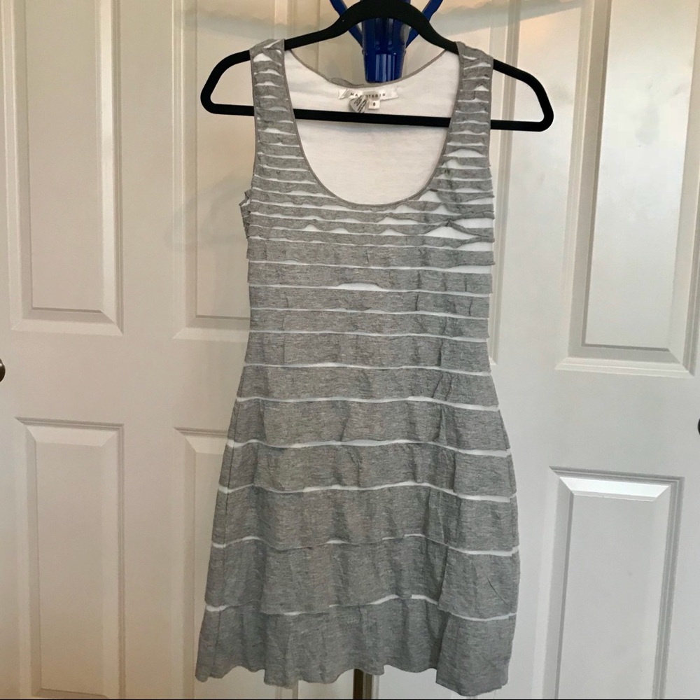 Soft Gray Ruffle Dress
